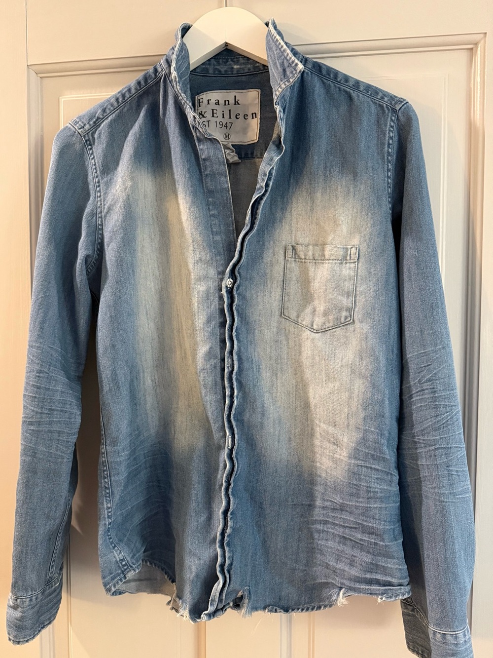 Frank & Eileen Barry Faded Denim Button-Down Shirt